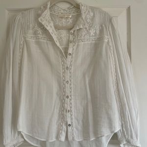 LoveShackFancy Embroidered Cotton Top